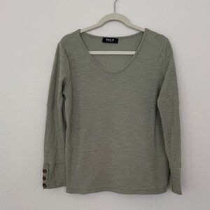 Women's Long Sleeve Top with Button Detail at the Cuffs